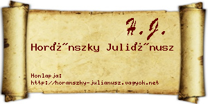 Horánszky Juliánusz névjegykártya